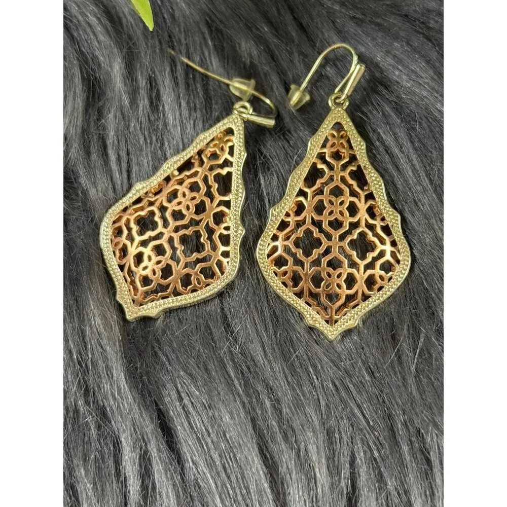 Kendra Scott Addie Rose Gold Filigree Mix Earrings